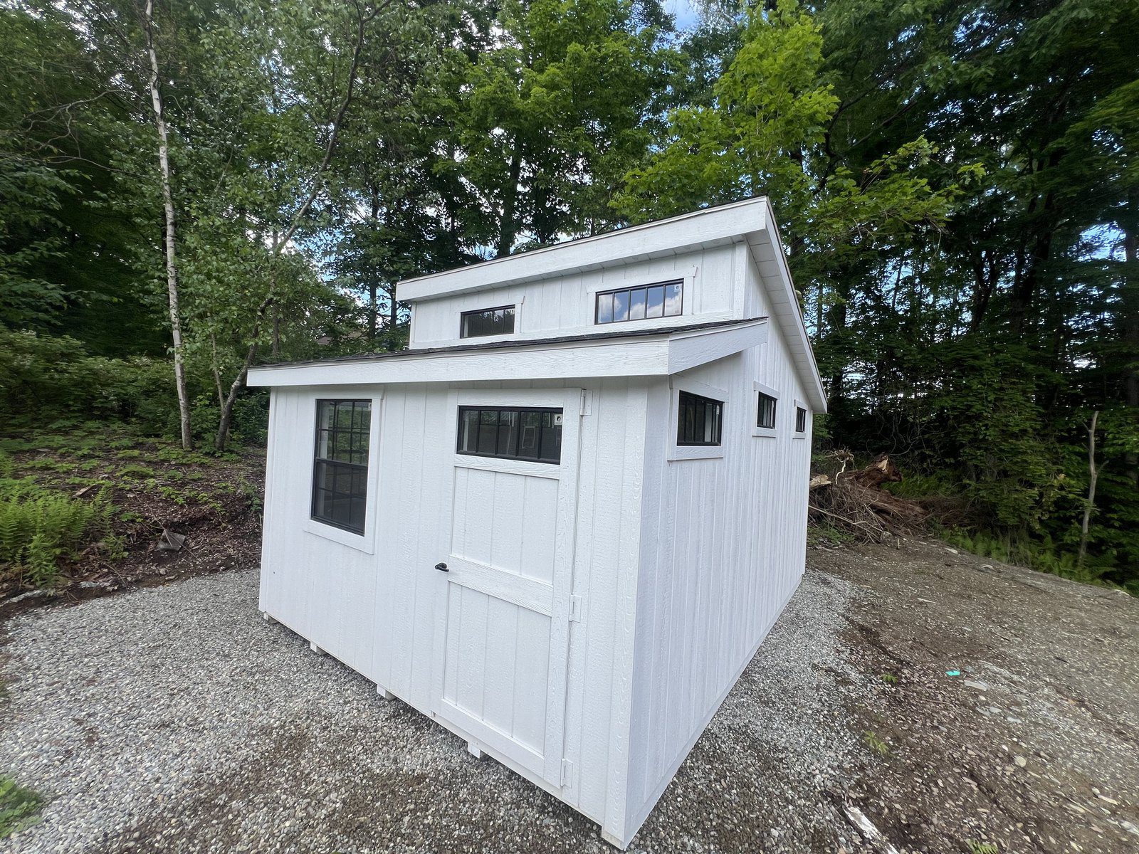 Ridgeview Studio Lean To shed front exterior with double doors