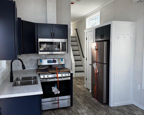 Kitchen interior inside a compact accessory dwelling unit